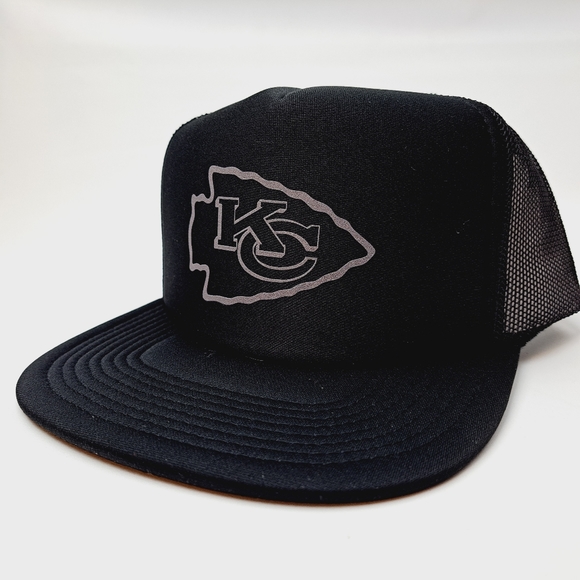 Kansas City Chiefs Foam Trucker Mesh Snapback Cap Hat Black New - Picture 4 of 6